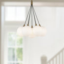 Bolla 16-in Brushed Gold/Opal Glass LED Chandelier - CH3117-BG/OP