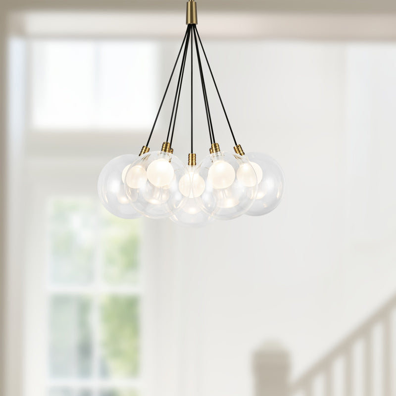 Bolla 16-in Brushed Gold LED Chandelier - CH3117-BG