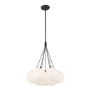 Bolla 16-in Black/Opal Glass LED Chandelier - CH3117-BK/OP