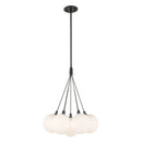 Bolla 16-in Black/Opal Glass LED Chandelier - CH3117-BK/OP