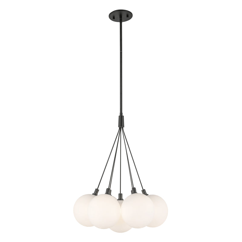 Bolla 16-in Black/Opal Glass LED Chandelier - CH3117-BK/OP