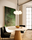 Bolla 16-in Black/Opal Glass LED Chandelier - CH3117-BK/OP
