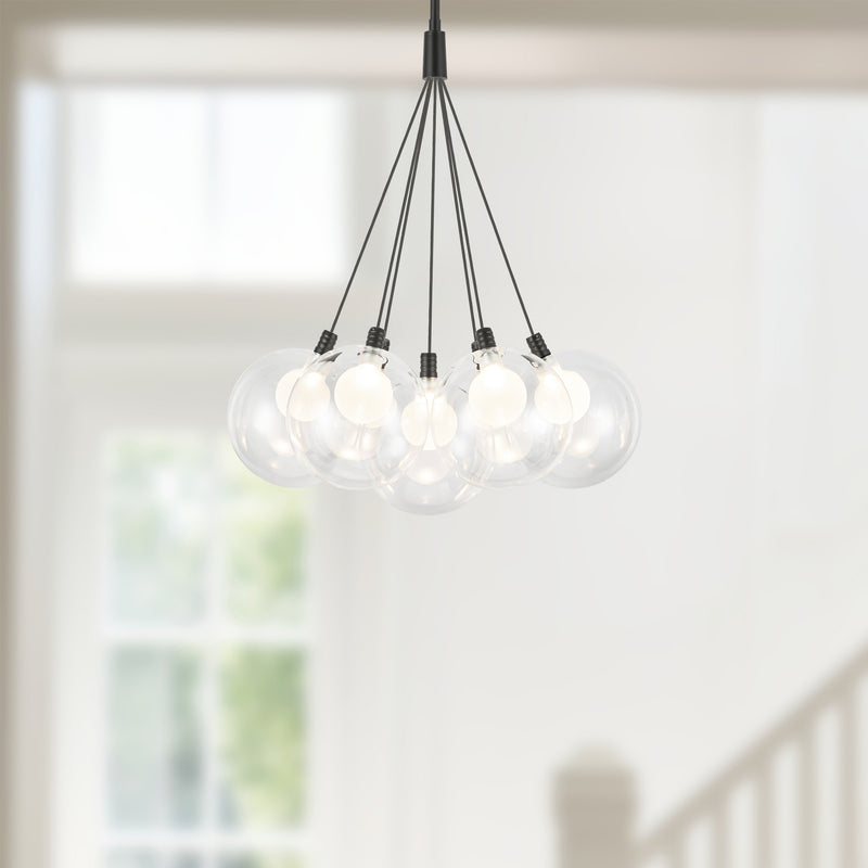 Bolla 16-in Black LED Chandelier - CH3117-BK