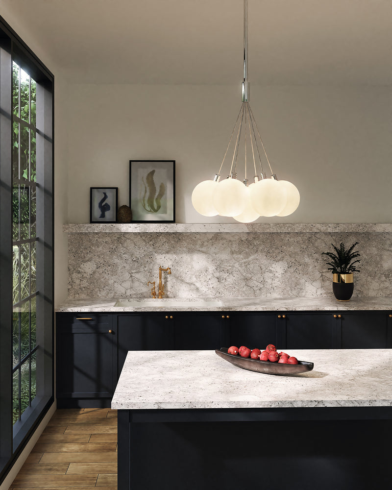 Bolla 17-in Opal Glass LED Chandelier - CH3117-OP