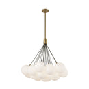 Bolla 28-in Brushed Gold/Opal Glass LED Chandelier - CH3128-BG/OP