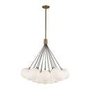 Bolla 28-in Brushed Gold/Opal Glass LED Chandelier - CH3128-BG/OP