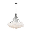 Bolla 28-in Black/Opal Glass LED Chandelier - CH3128-BK/OP