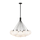 Bolla 28-in Black/Opal Glass LED Chandelier - CH3128-BK/OP