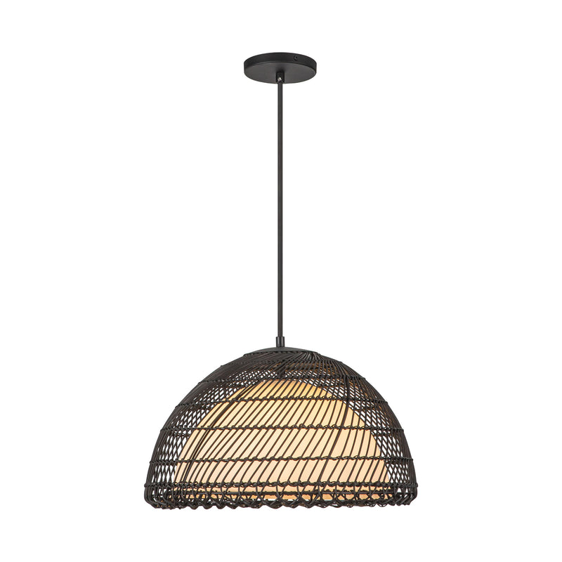 Bondi 16-in Matte Black/Opal 1 Light Pendant - PD631416MBOP