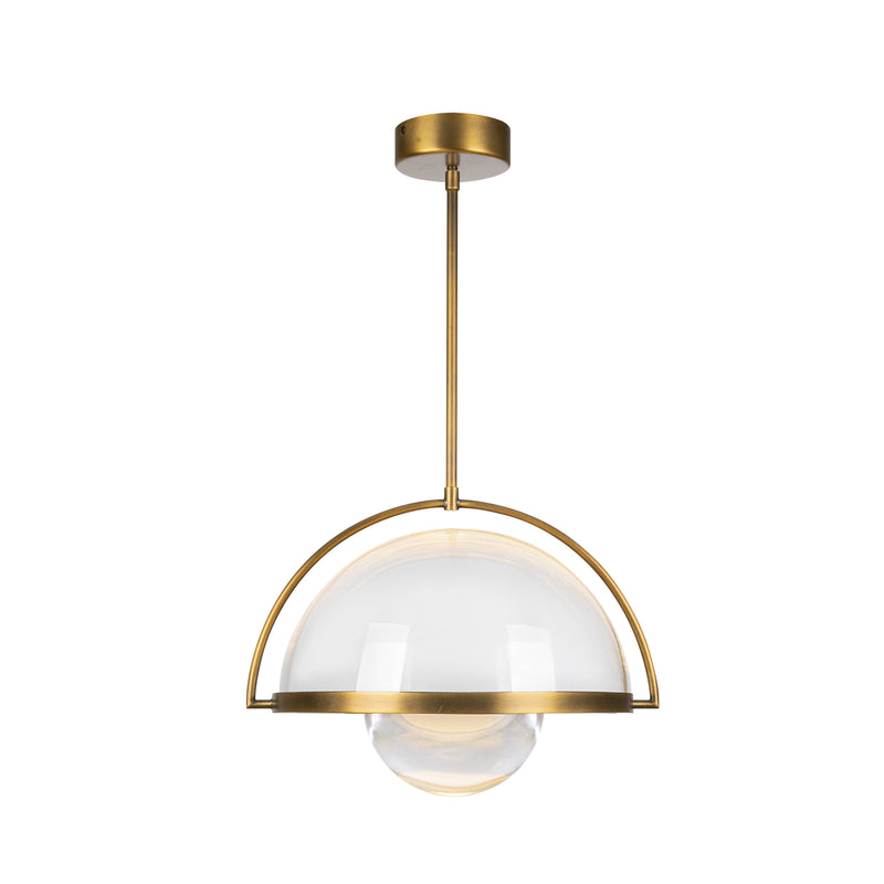 Bowery 14-in Vintage Brass LED Pendant - PD20716-VB-UNV