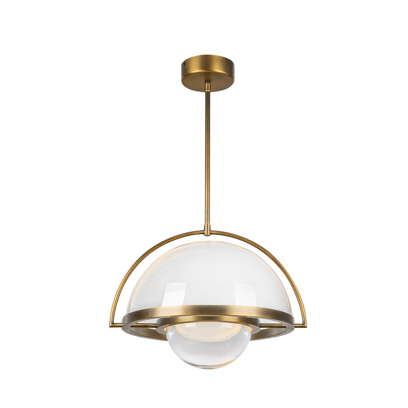 Bowery 14-in Vintage Brass LED Pendant - PD20716-VB-UNV