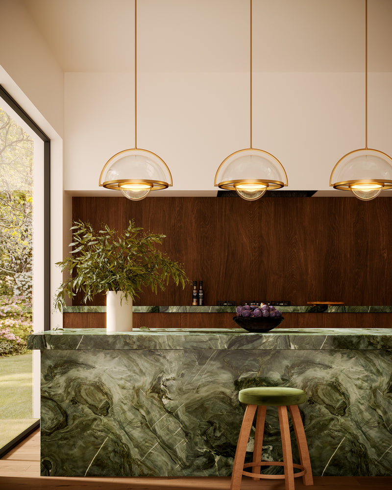 Bowery 14-in Vintage Brass LED Pendant - PD20716-VB-UNV