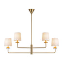 Bridgette 45-in Brushed Gold/White Linen Socket Chandelier - CH497445BGWL