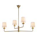 Bridgette 45-in Brushed Gold/White Linen Socket Chandelier - CH497445BGWL