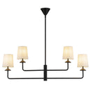 Bridgette 45-in Matte Black/White Linen Socket Chandelier - CH497445MBWL