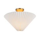 Bridgette 16-in Brushed Gold/Folded White Socket Semi-Flush Mount - SF497016BGFW