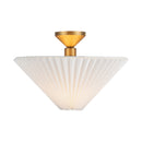 Bridgette 16-in Brushed Gold/Folded White Socket Semi-Flush Mount - SF497016BGFW