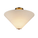 Bridgette 16-in Brushed Gold/White Linen Socket Semi-Flush Mount - SF497016BGWL