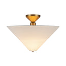 Bridgette 16-in Brushed Gold/White Linen Socket Semi-Flush Mount - SF497016BGWL