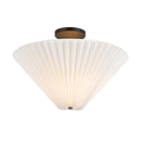 Bridgette 16-in Matte Black/Folded White Socket Semi-Flush Mount - SF497016MBFW