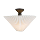 Bridgette 16-in Matte Black/Folded White Socket Semi-Flush Mount - SF497016MBFW