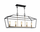 Scatola - Rusty Black & Aged Gold Brass accents linear chandelier - C61715RB