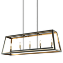 ROSALIE - Matte Black + Aged Gold Brass linear pendant - C72105MBAG