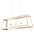 ROSALIE - White + Aged Gold Brass linear pendant - C72105WHAG