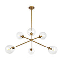 Cassia 40-in Aged Brass/Clear Glass 6 Lights Chandelier - CH549640AGCL