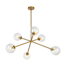Cassia 40-in Aged Brass/Clear Glass 6 Lights Chandelier - CH549640AGCL