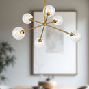 Cassia 40-in Aged Brass/Clear Glass 6 Lights Chandelier - CH549640AGCL