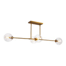 Cassia 48-in Aged Brass/Clear Glass 4 Lights Linear Pendant - LP549448AGCL