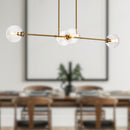 Cassia 48-in Aged Brass/Clear Glass 4 Lights Linear Pendant - LP549448AGCL