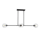 Cassia 48-in Matte Black/Clear Glass 4 Lights Linear Pendant - LP549448MBCL