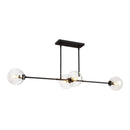 Cassia 48-in Matte Black/Clear Glass 4 Lights Linear Pendant - LP549448MBCL