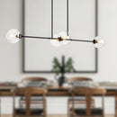 Cassia 48-in Matte Black/Clear Glass 4 Lights Linear Pendant - LP549448MBCL