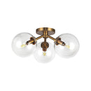 Cassia 15-in Aged Brass/Clear Glass 3 Lights Semi-Flush - SF549315AGCL