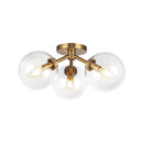 Cassia 15-in Aged Brass/Clear Glass 3 Lights Semi-Flush - SF549315AGCL