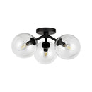 Cassia 15-in Matte Black/Clear Glass 3 Lights Semi-Flush - SF549315MBCL