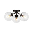 Cassia 15-in Matte Black/Clear Glass 3 Lights Semi-Flush - SF549315MBCL