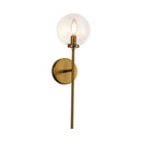 Cassia 1 Head Aged Brass/Clear Glass 1 Light Wall Vanity - WV549101AGCL