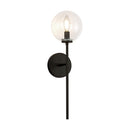 Cassia 1 Head Matte Black/Clear Glass 1 Light Wall Vanity - WV549101MBCL