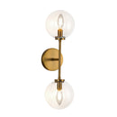Cassia 20-in Aged Brass/Clear Glass 2 Lights Wall Vanity - WV549220AGCL