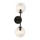 Cassia 20-in Matte Black/Clear Glass 2 Lights Wall Vanity - WV549220MBCL