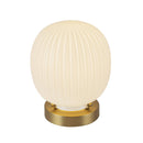 Cherise 7-in Brushed Gold/Glossy Ribbed Opal Glass Socket Table Lamp - TL579107BGGR