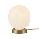 Cherise 7-in Brushed Gold/Glossy Ribbed Opal Glass Socket Table Lamp - TL579107BGGR
