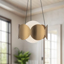 Ciel 10-in Brushed Gold/Opal Glass Socket Chandelier - CH59810-BG/OP