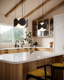 Ciel 10-in Black/Opal Glass Socket Chandelier - CH59810-BK/OP