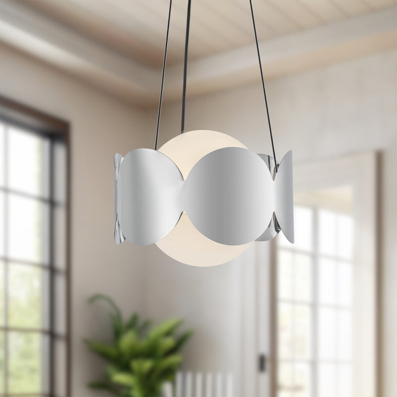 Ciel 10-in Chrome/Opal Glass Socket Chandelier - CH59810-CH/OP