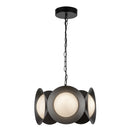 Cleo 16-in Black/Opal Glass LED Chandelier - CH77916-BK/OP-UNV
